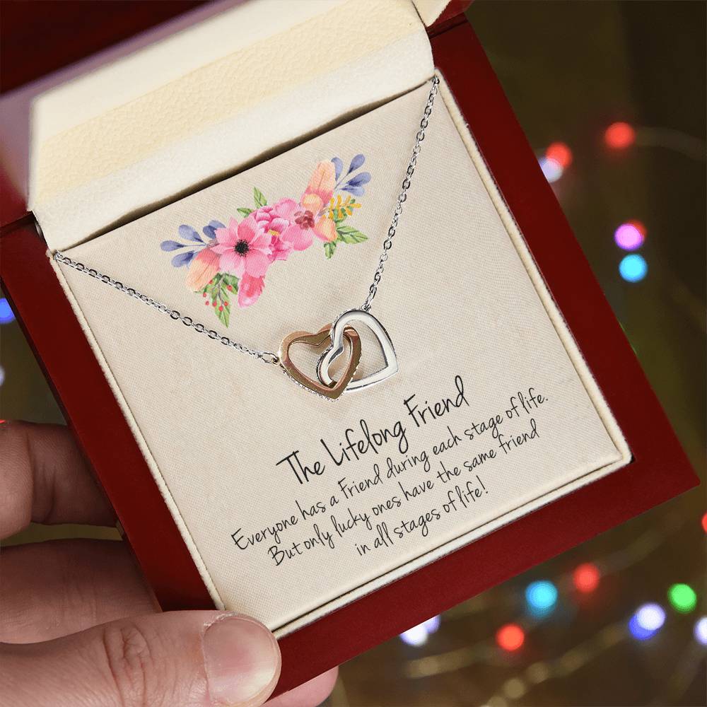 The Lifelong Friend Interlocking Heart Necklace Best Friend Gift Bff Gift Interlocking Hearts Necklace