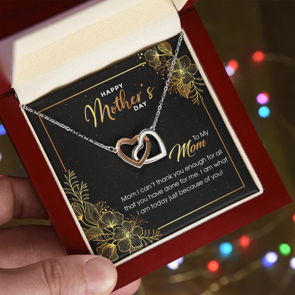 Gift For Mom - Thank You For All - The Interlocking Heart Necklace Interlocking Hearts Necklace