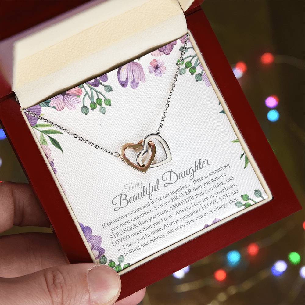 To My Daughter - Interlocking Hearts Necklace - Ilmd02