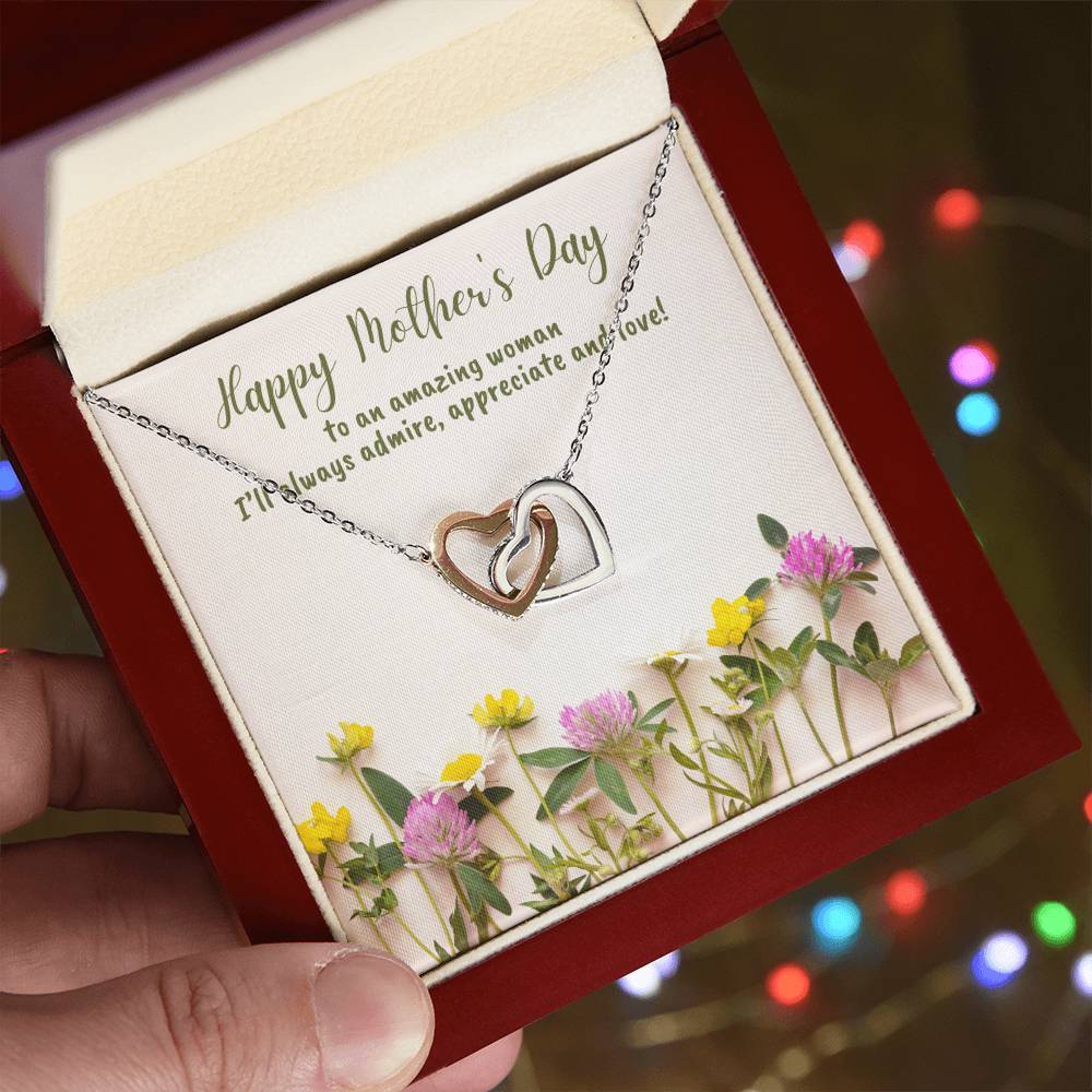 Mother'S Day Two Hearts Sp008 Interlocking Hearts Necklace