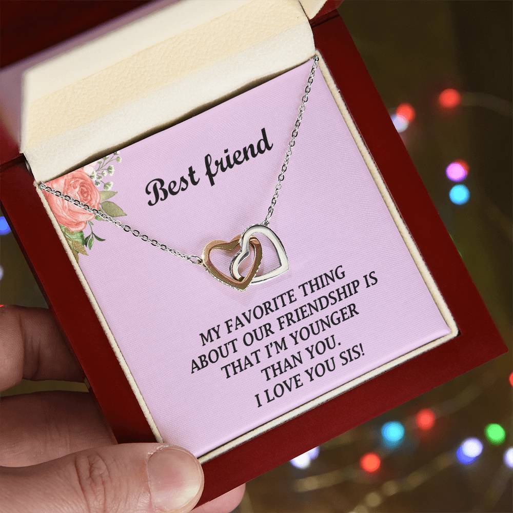 To My Best Friend - Interlocking Hearts - So28 Interlocking Hearts Necklace