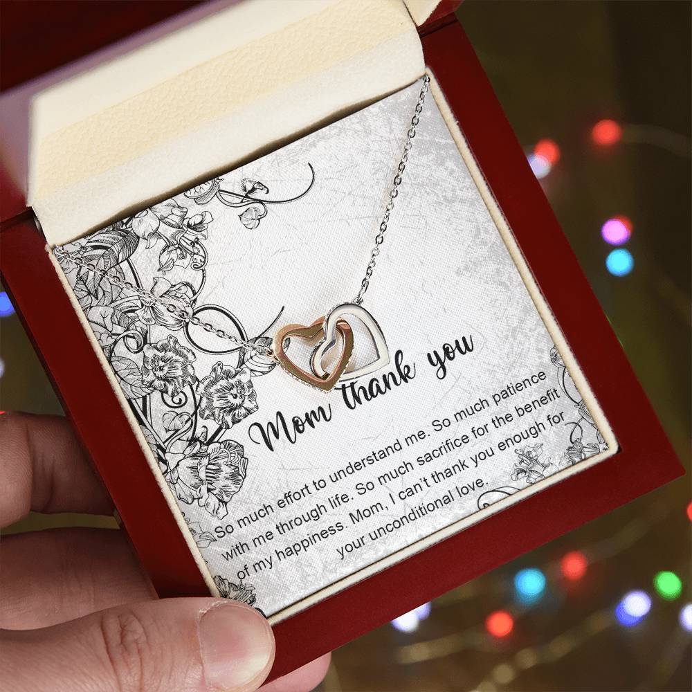 Mom Thank You Mother'S Day Gift Necklace Jewelry Gift For Mom From Daughter Son Appreciation Gift For Mother Interlocking Hearts Necklace