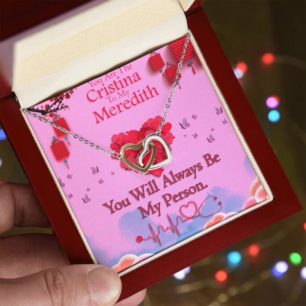 You Are The Christina To My Meredith Stainless Steel Mahogany Style Box With Light For Your Best Friendyour Love Interlocking Hearts Necklace