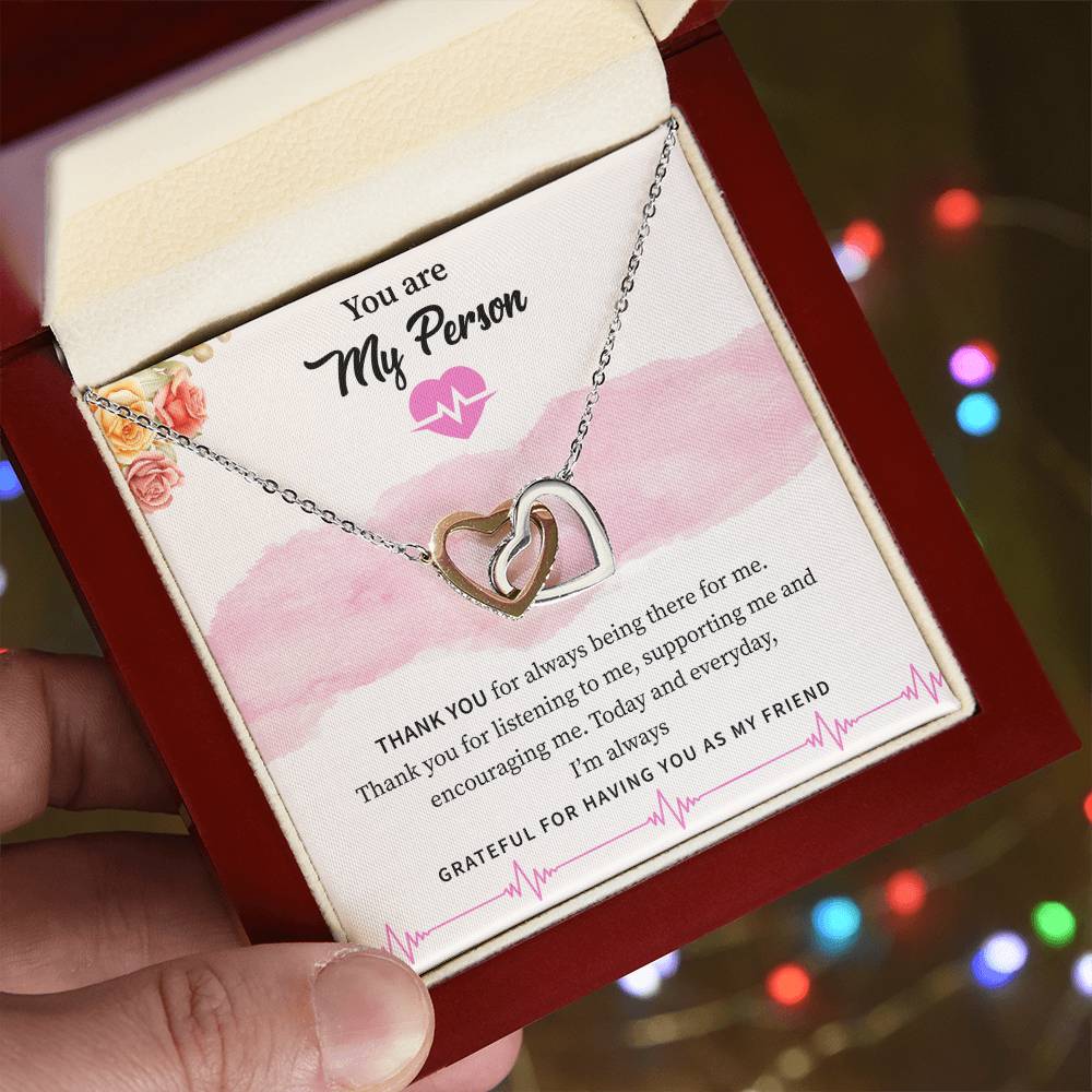 You Are My Person Interlocking Hearts Necklace