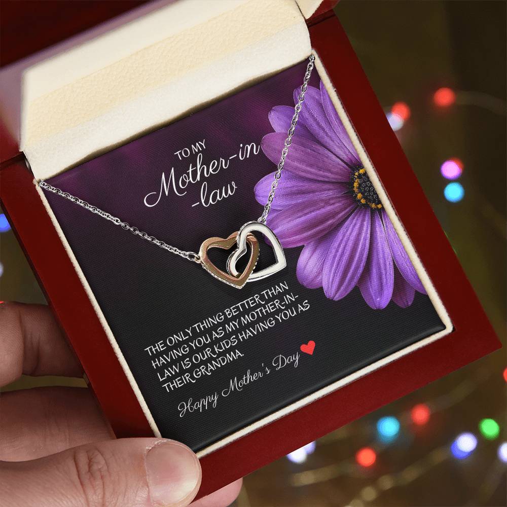 To My Mother-In-Law - The Only Thing Better - Necklace Interlocking Hearts Necklace