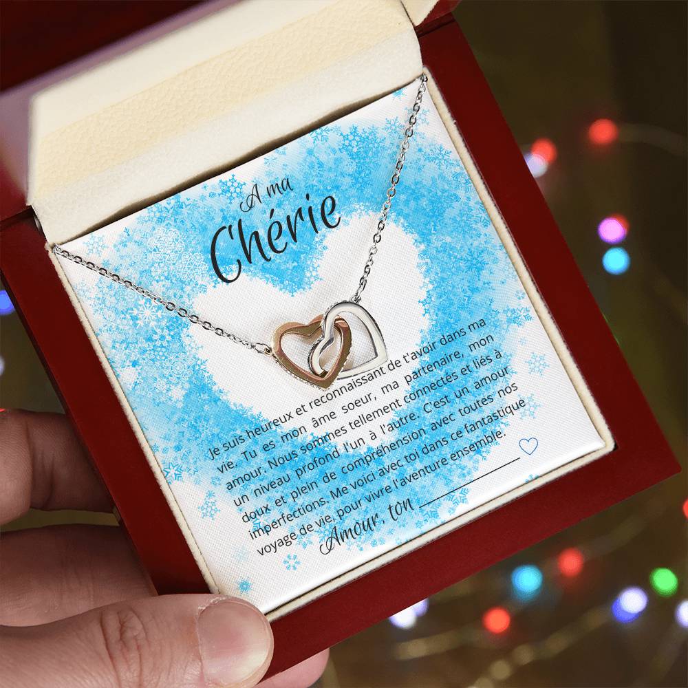 A Ma Chérie - Beautiful Winter Necklace Interlocking Hearts Necklace
