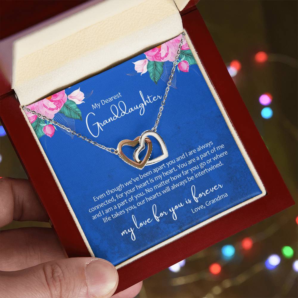 My Dearest Granddaughter - My Heart Is Your Heart - Necklace Interlocking Hearts Necklace