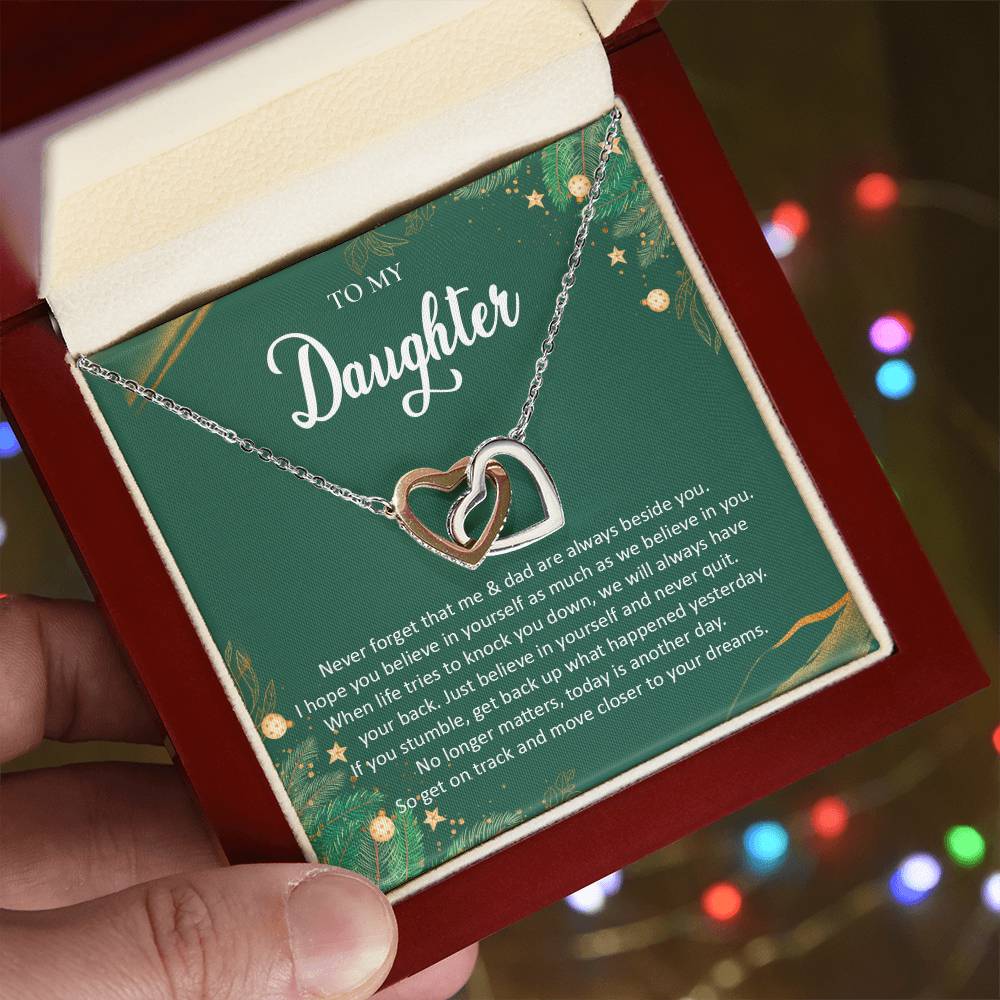 Home Always Beside You - Interlocking Hearts Necklace