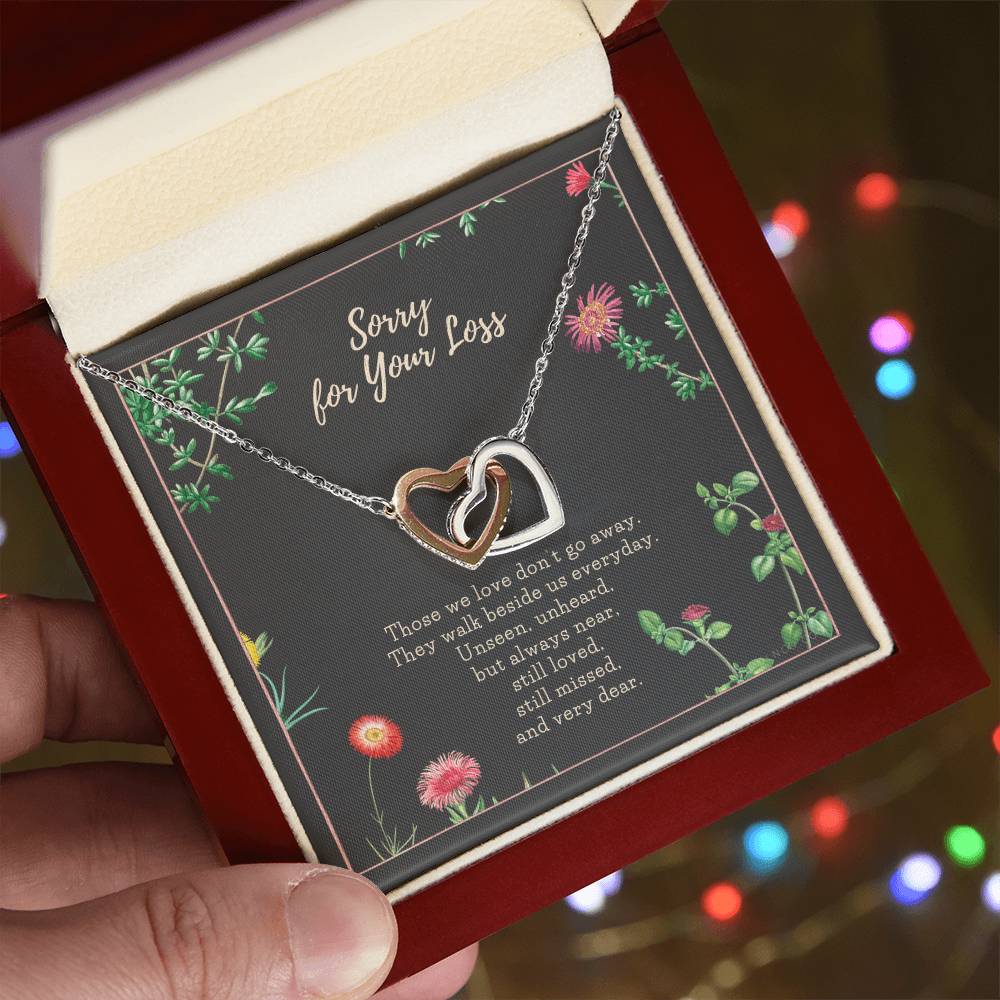Loss Of Loved One Necklace Loss Of Mother Gift Loss Of Father Gift Sorry For Your Loss Sympathy Gift Sterling Silver Pet Loss Gift Interlocking Hearts Necklace