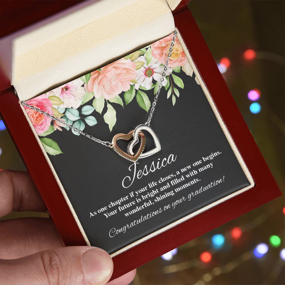 On Your Graduation Necklace Interlocking Hearts Necklace