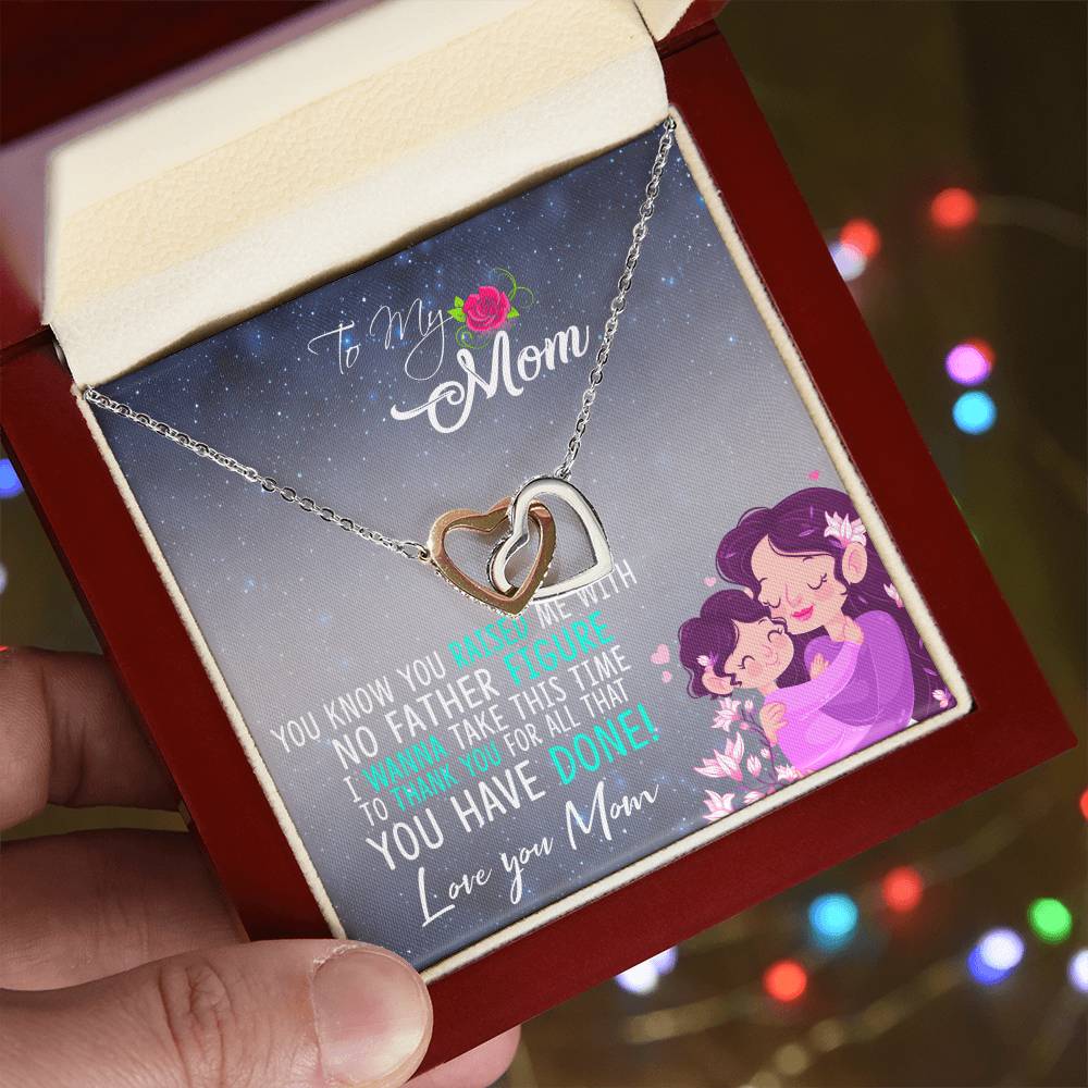 Single Mom Two Hearts Necklace Interlocking Hearts Necklace