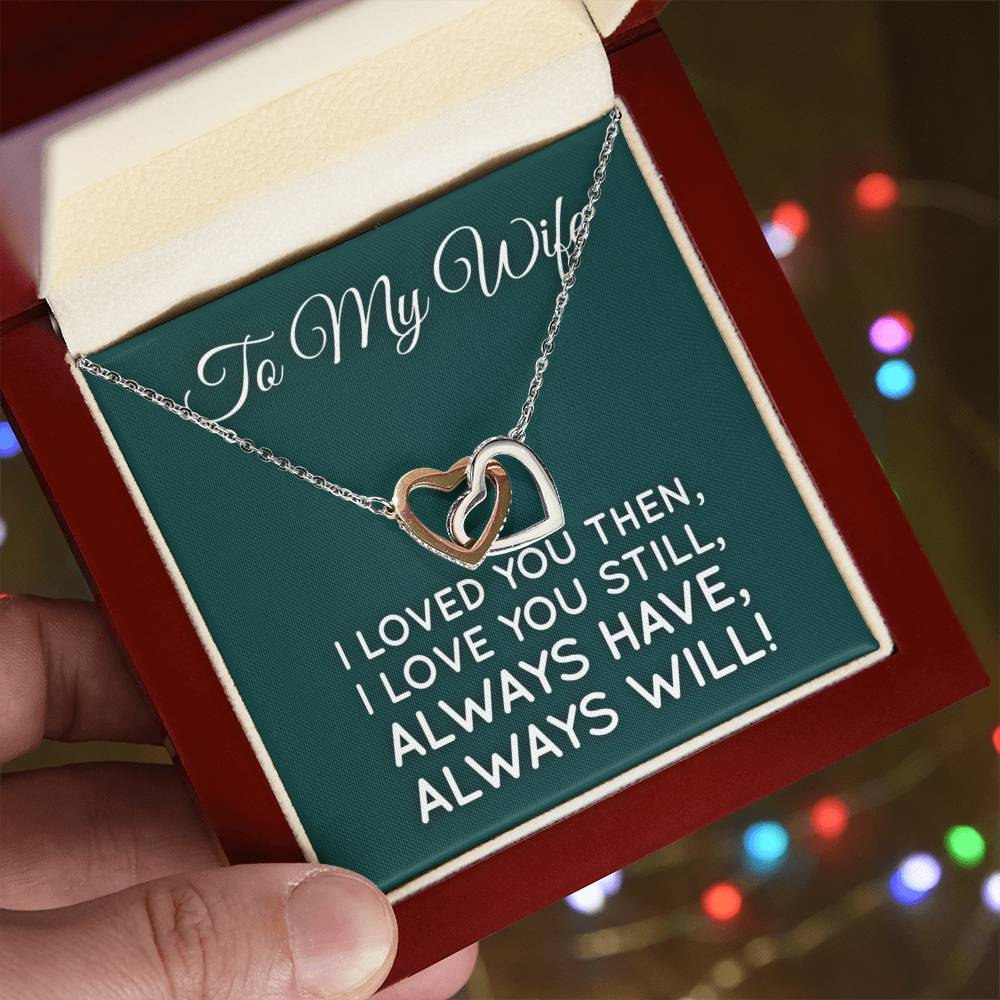 I Love You Interlocking Hearts Necklace