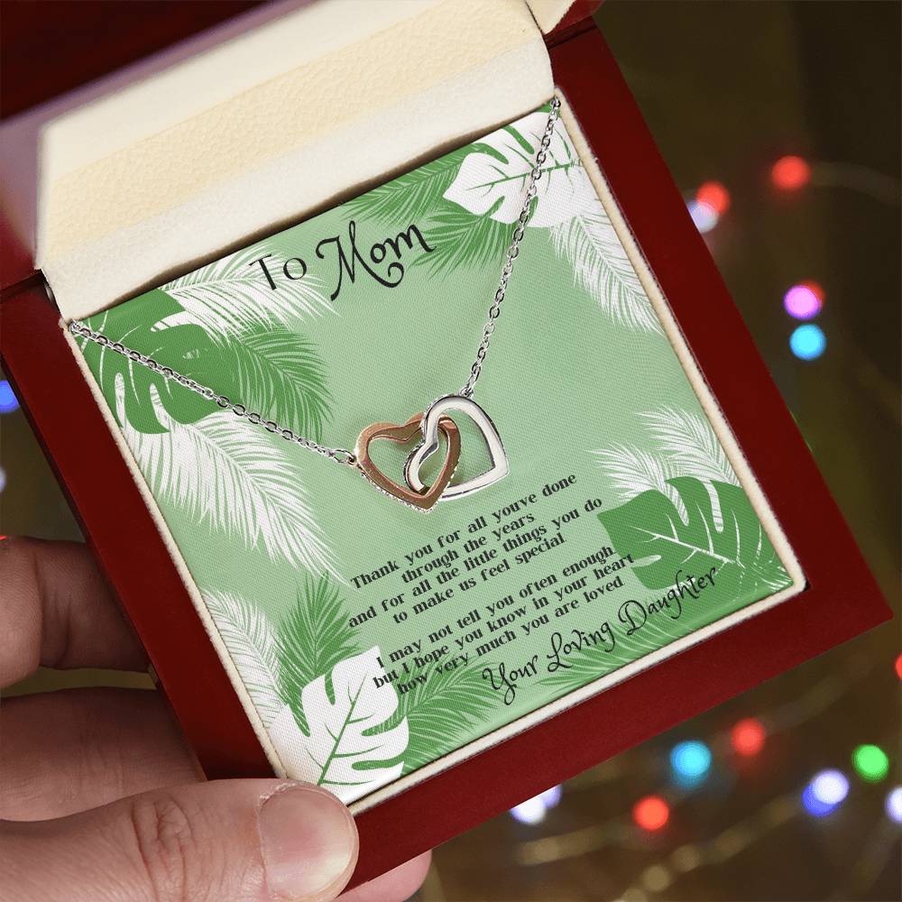 Mother'S Day Gift For Mom - Interlocking Hearts Necklace From Daughter