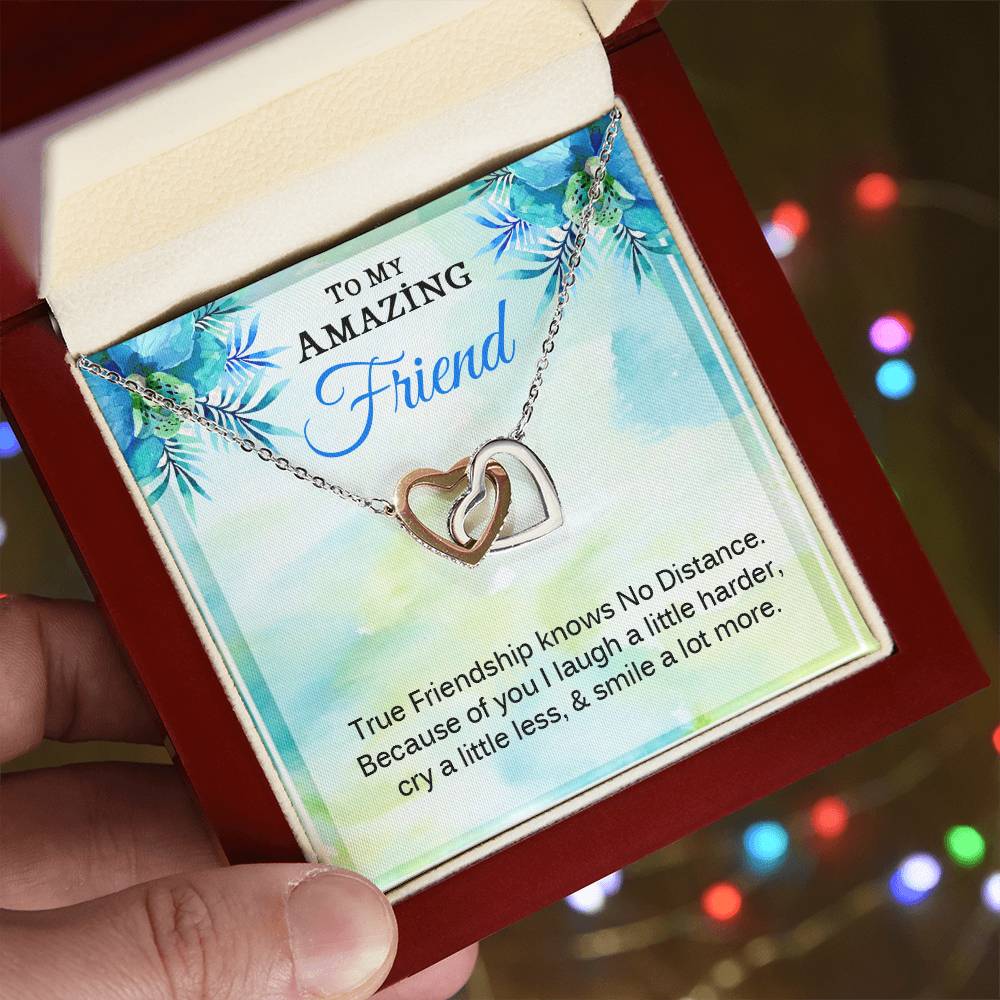 Gift For True Friend - Interlock Heart Necklace Interlocking Hearts Necklace
