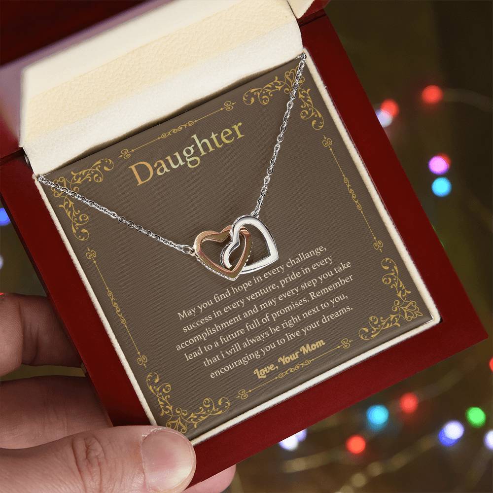 Graduation Gift For Your Daughter Gorgeous Love Knot Necklace. Interlocking Hearts Necklace