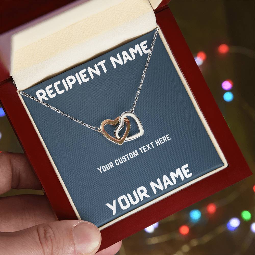 Interlocked Hearts With Custom Message Interlocking Hearts Necklace