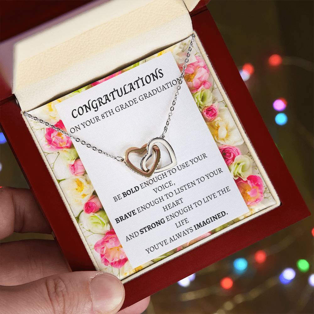 8Th Grade Graduation Interlocking Necklace Interlocking Hearts Necklace