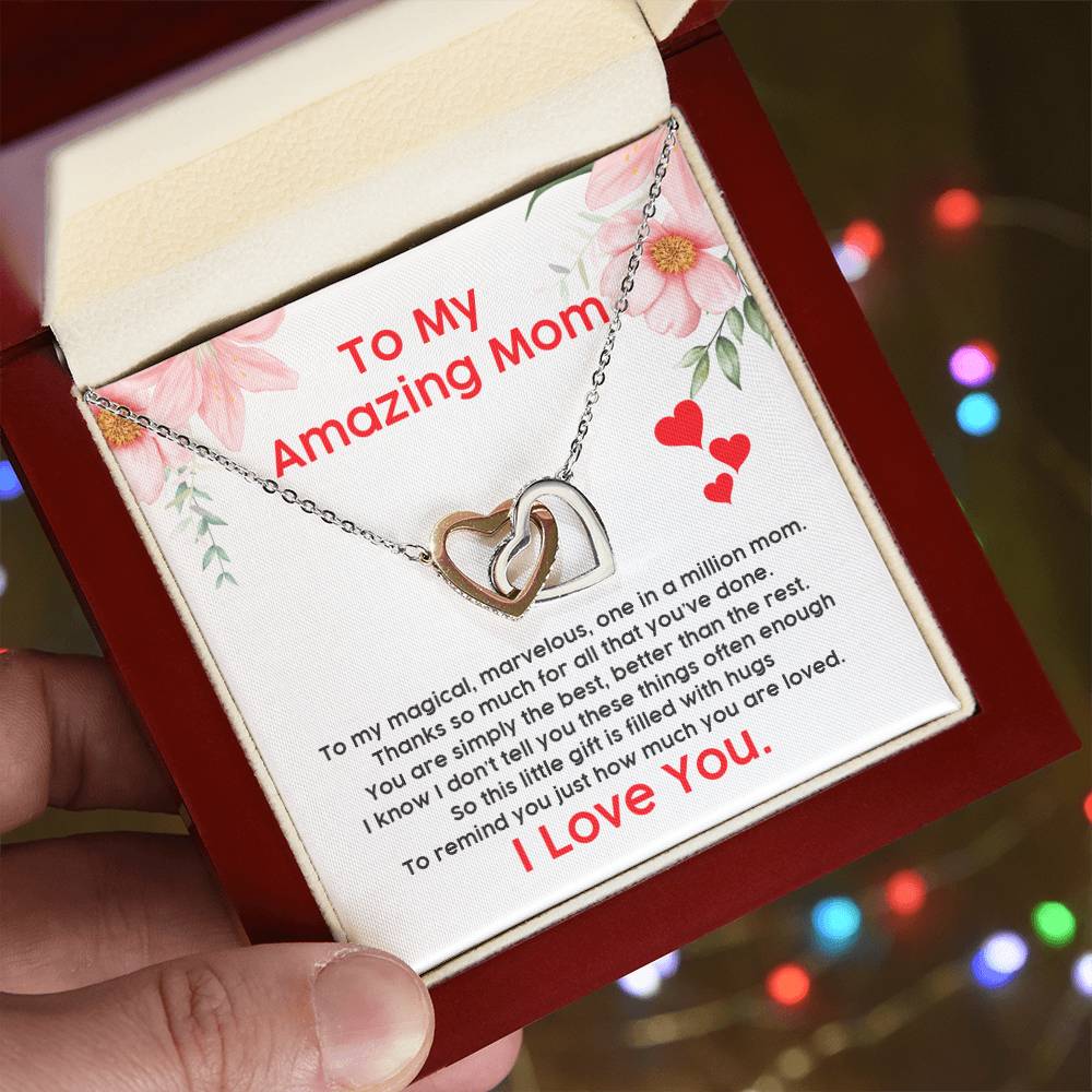 Gift For Mom - Interlocking Hearts Necklace