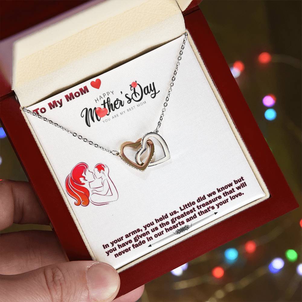 To My Mom Interlocking Hearts Necklace