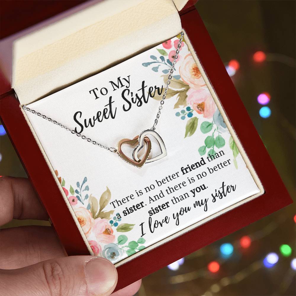 Best Gift For Sister Interlocking Hearts Necklace