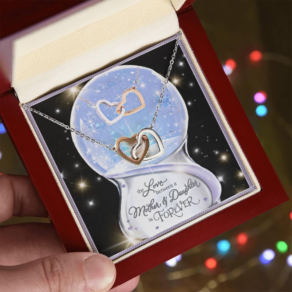 Love Hearts Together 4-Ever Necklace Interlocking Hearts Necklace