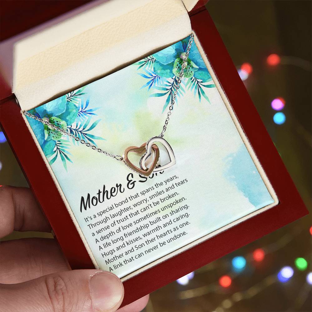 Mother Son Gift Mom Gift From Son Mother And Son Mom Necklace From Son Interlocking Hearts Necklace