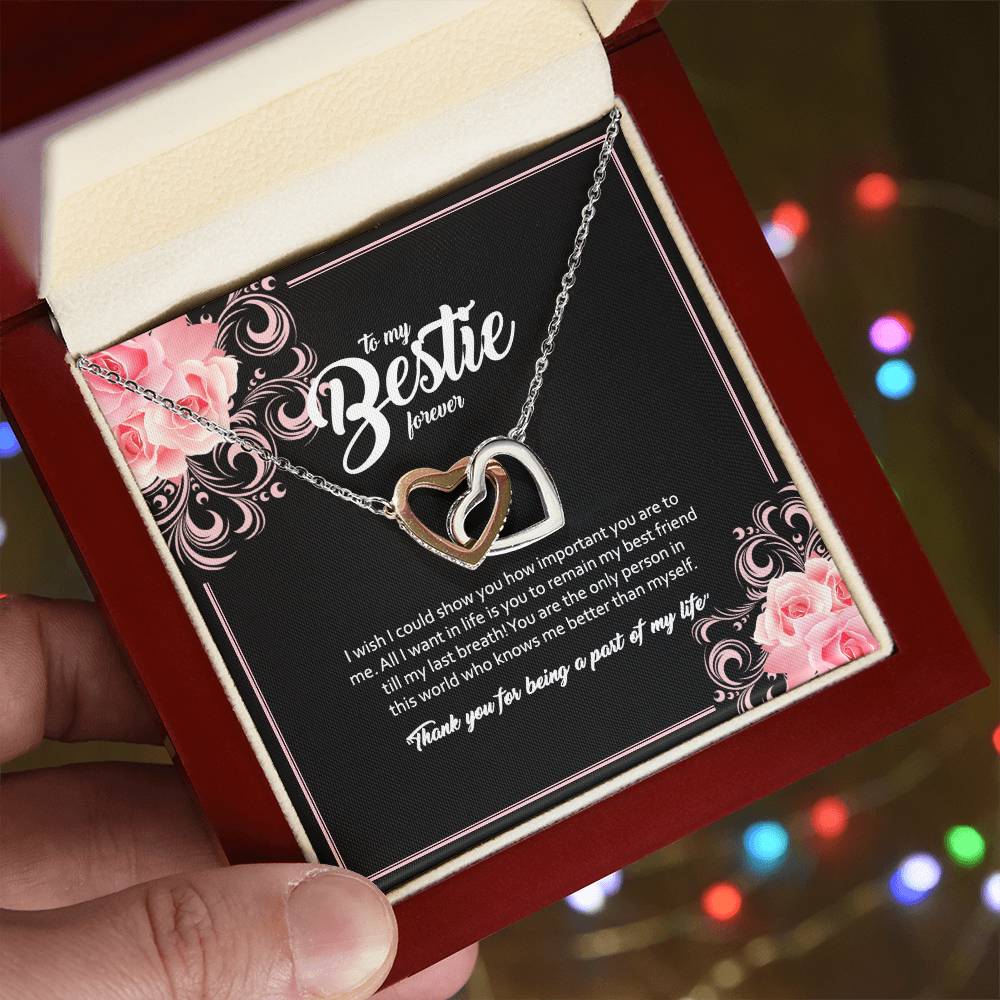 To My Bestie- Interlocking Hearts Necklace