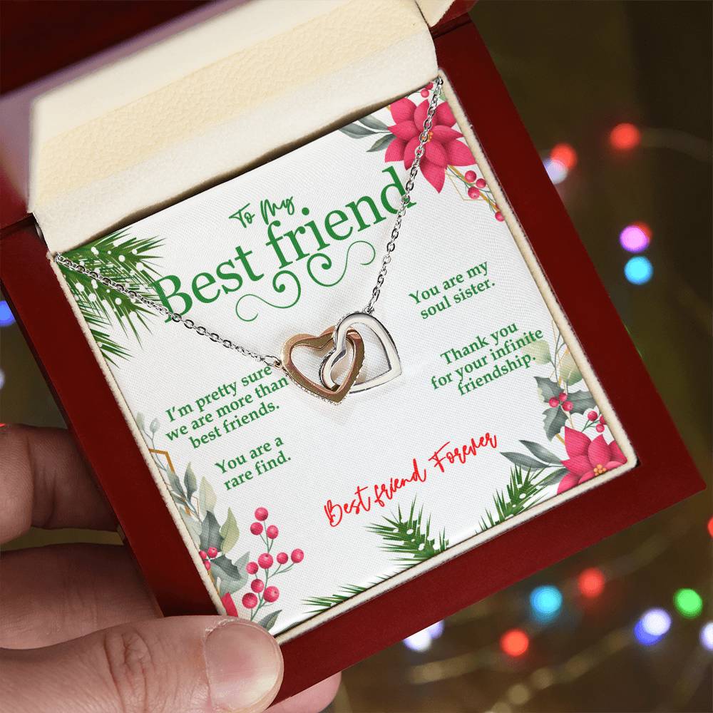 To My Best Friend Interlocking Hearts Necklace