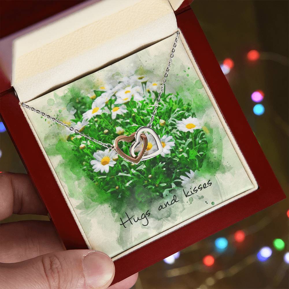 Interlocking Hearts Necklace – Daisy Message Card