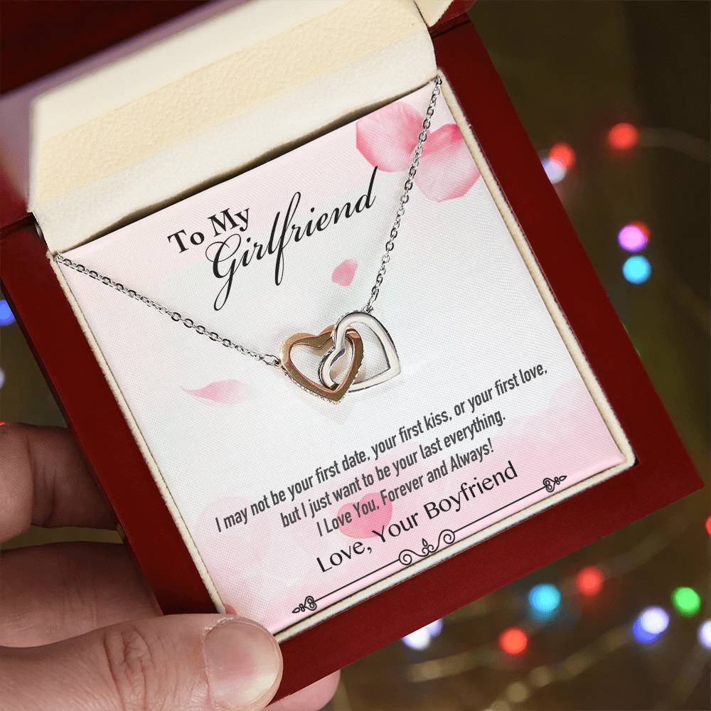 To My Girlfriend - Be Your Last Everything - Interlocking Heart Necklace Interlocking Hearts Necklace