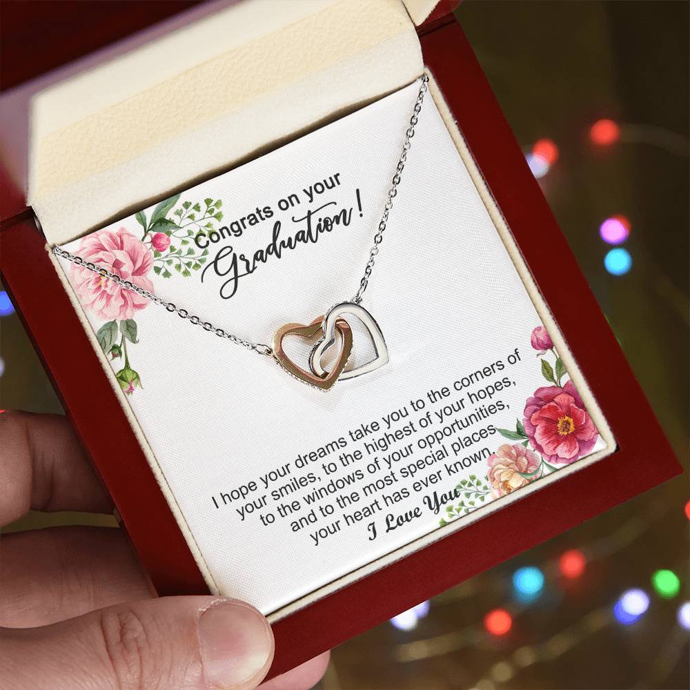 Graduation Gift For Girls Graduation Day - Necklace Interlocking Hearts Necklace