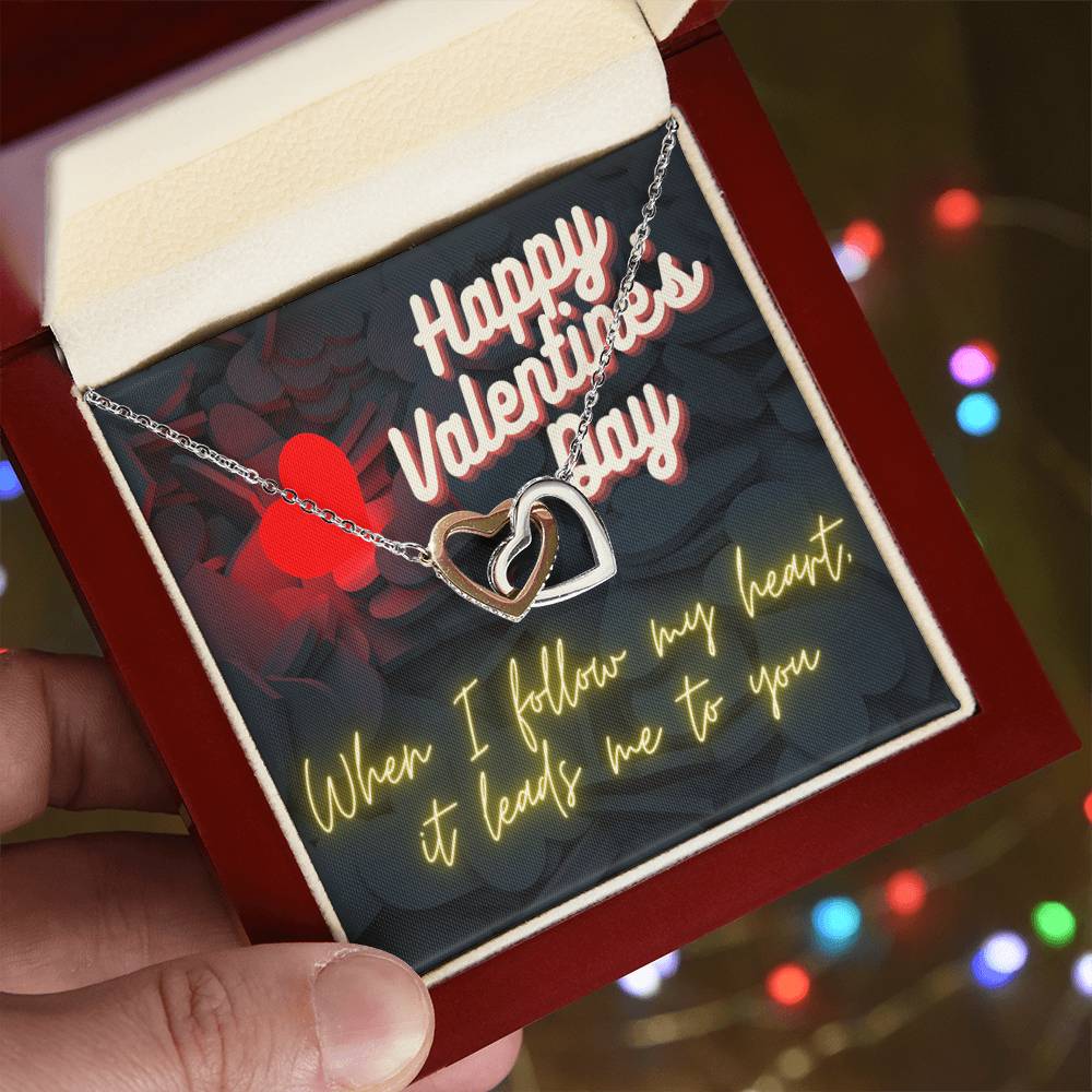 My Heart Leads Me To You - Ih Interlocking Hearts Necklace