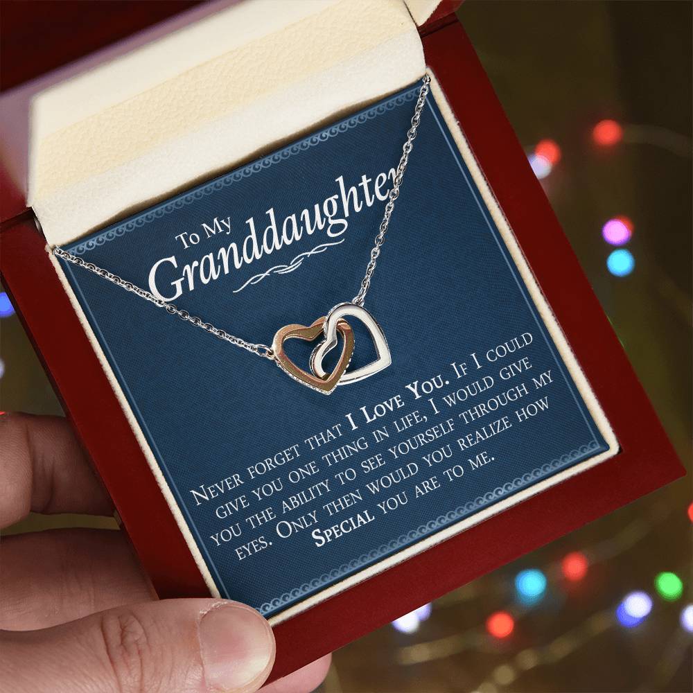 Special Gift For Granddaughter - Interlocking Heart Necklace Interlocking Hearts Necklace