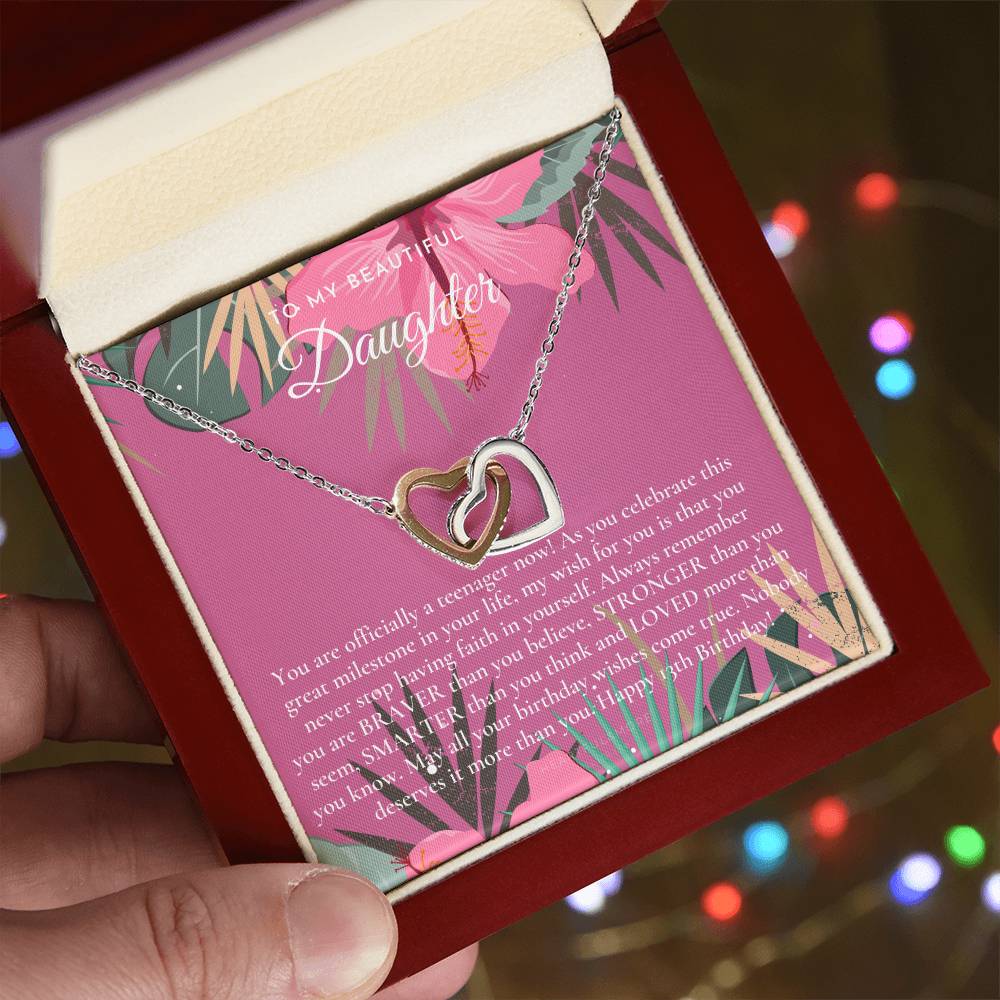 Gift For 13 Year Old Girl Gifts 13Th Birthday Girl 13Th Birthday Gift Thirteenth Birthday Necklace Teen Birthday Gift Official Teenager Interlocking Hearts Necklace