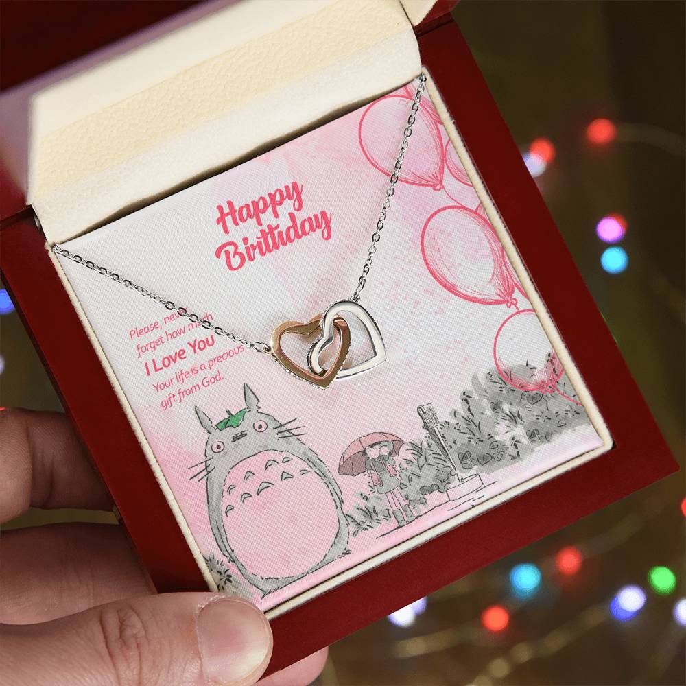I Love You! You'Re The Precious Gift From God - Interlocking Hearts Necklace