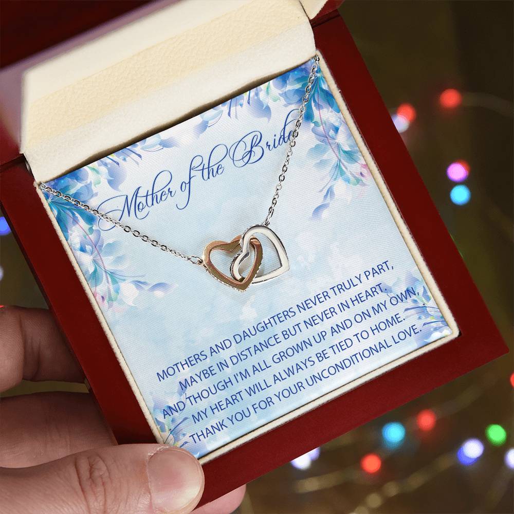 Mother Of The Bride Gift From Daughter Mother Of The Bride Wedding Gift Personalized Mother Of The Bride Interlocking Hearts Necklace Gift