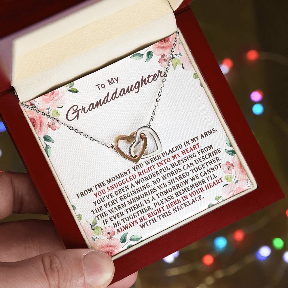 To My Granddaughter Interlocking Hearts Necklace