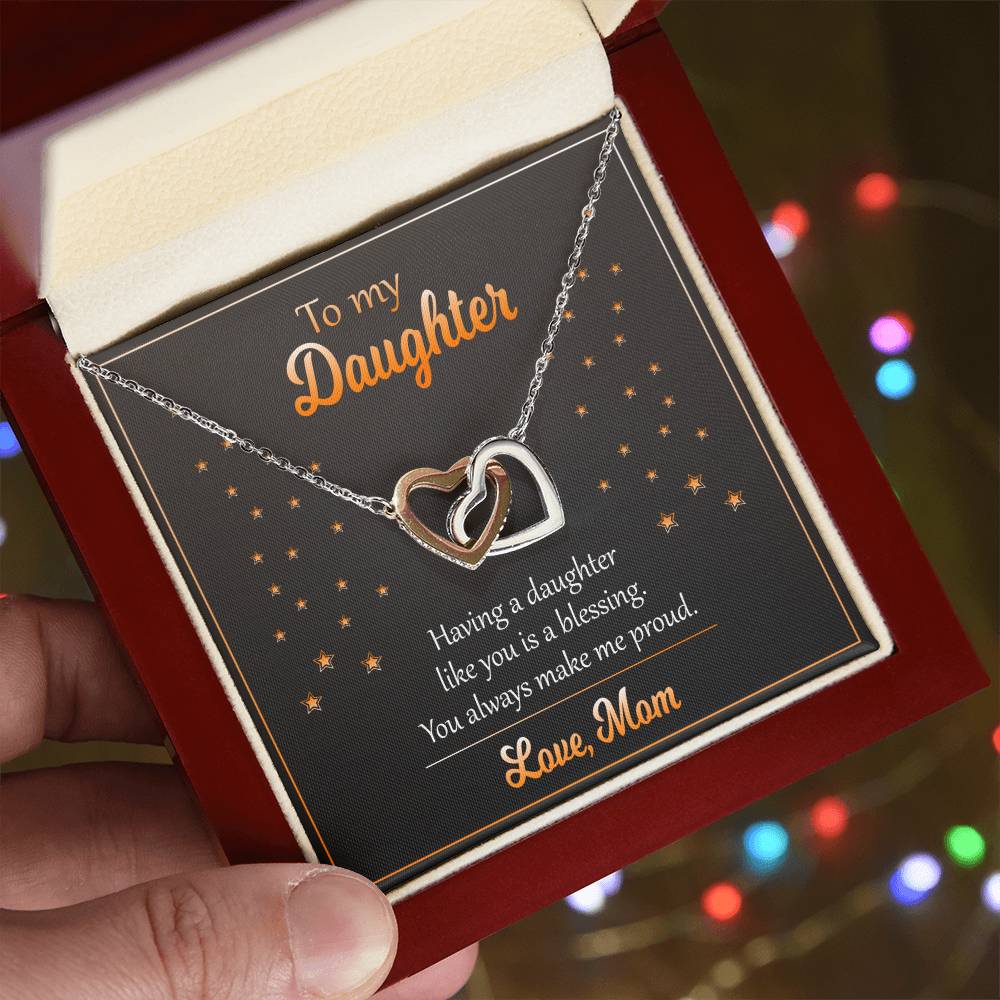 Necklace For Daughter Perfect Birthday Gift From Mom Interlocking Hearts Necklace