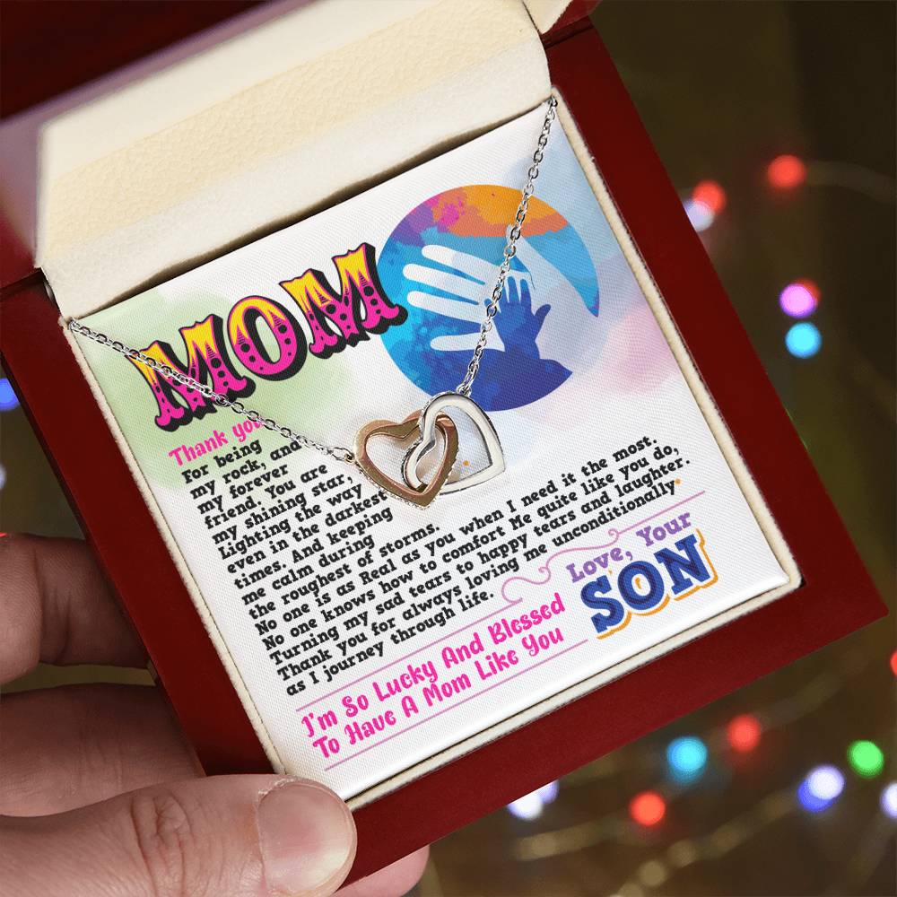 Gift For Mom- Interlocking Heart Necklace Interlocking Hearts Necklace