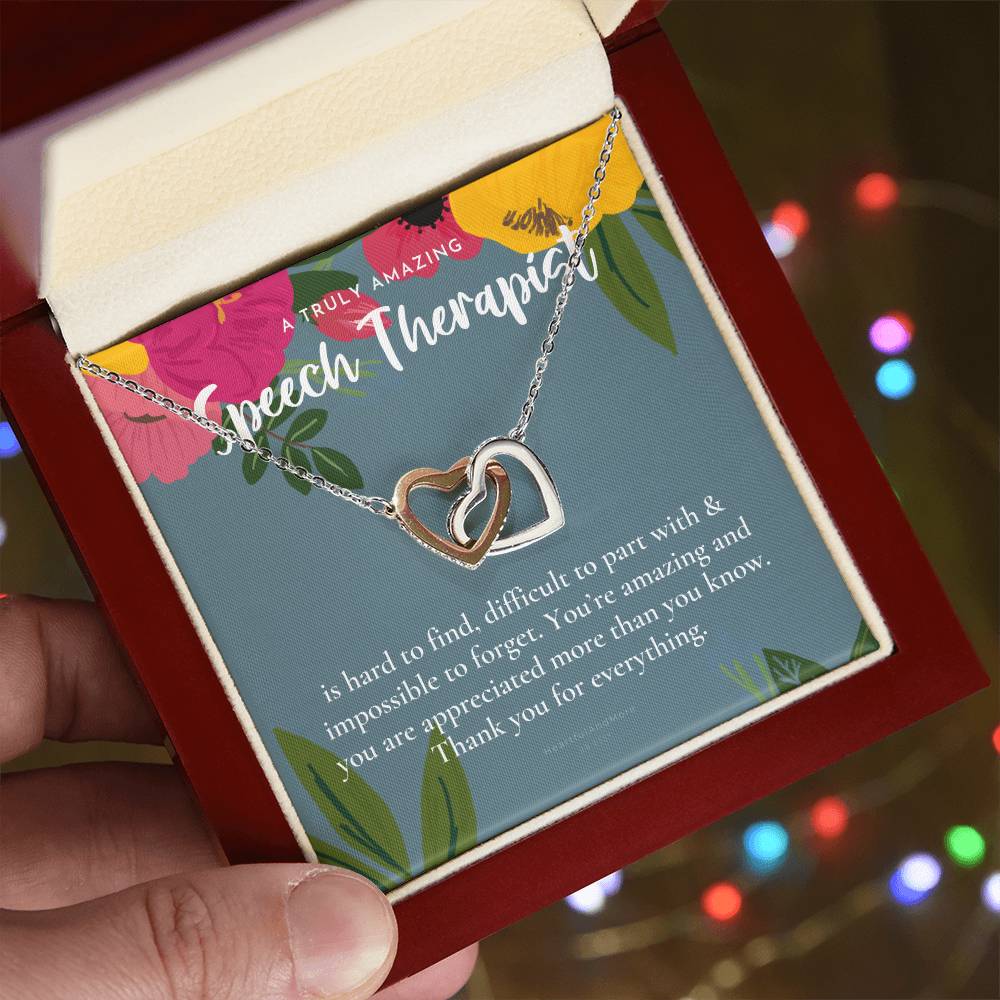 Speech Therapist Gift Amazing Speech Therapist Gift Necklace Language Pathologist Gift For Speech Pathologist Interlocking Hearts Necklace