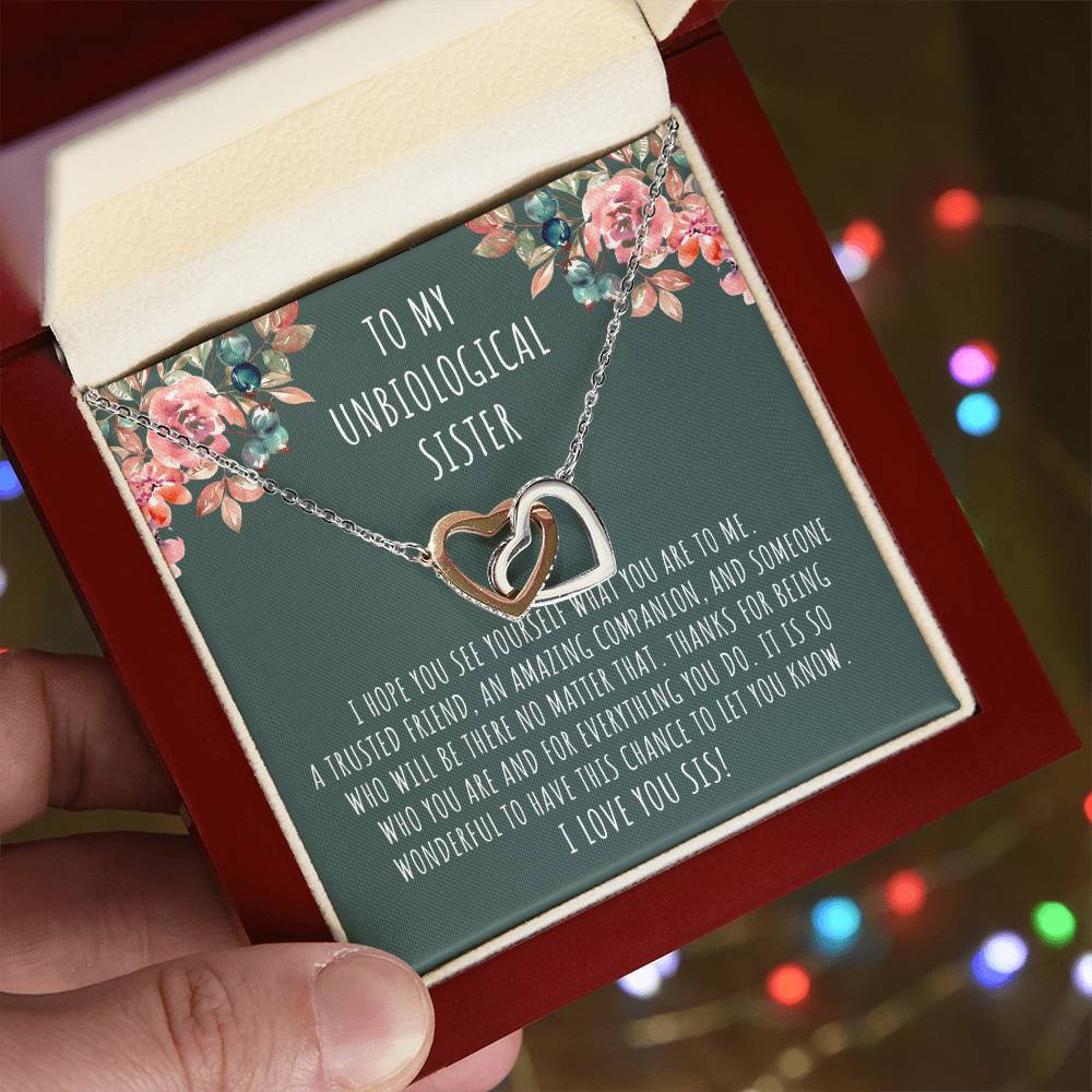 My Unbiological Sister What You Are To Me Interlocked Hearts Necklace Interlocking Hearts Necklace