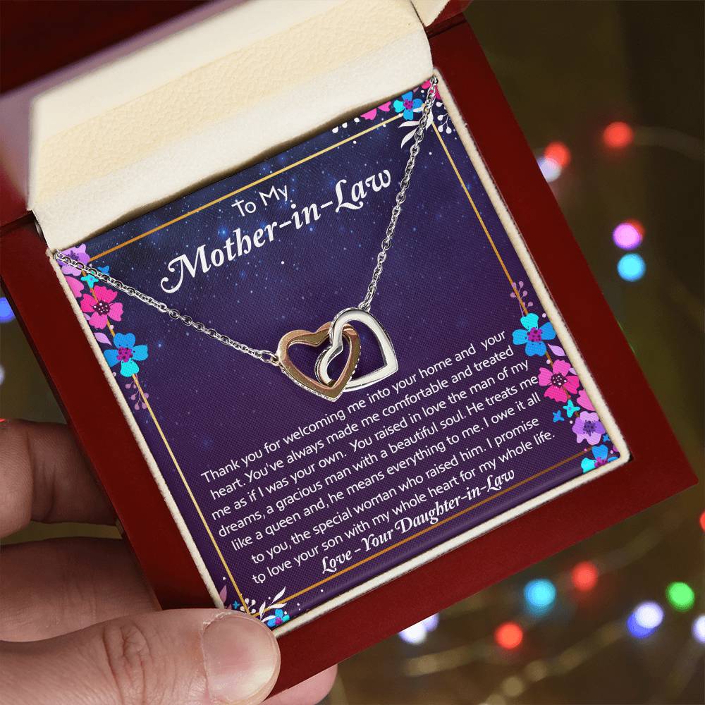To My Mother In Law - You'Re A Special Woman - Necklace Interlocking Hearts Necklace