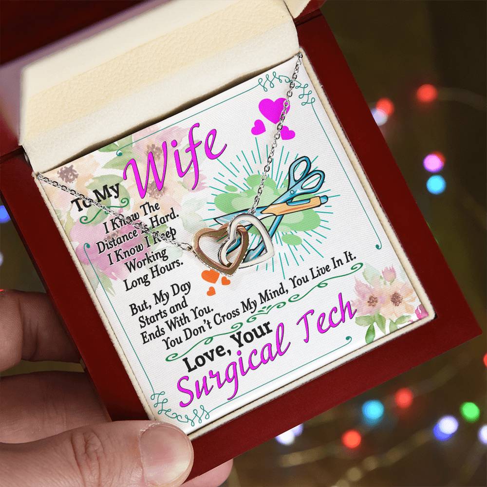 Surgical Tech'S Wife - Interlocking Heart Necklace Interlocking Hearts Necklace
