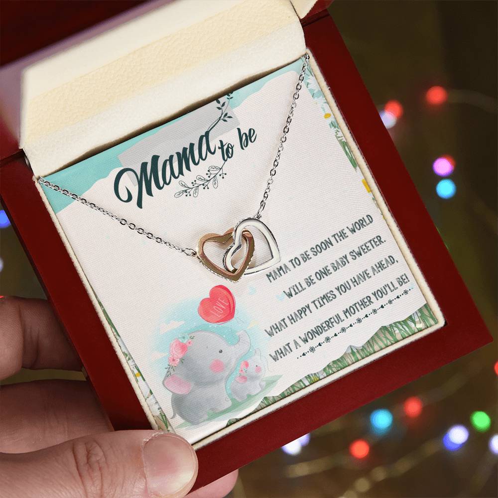 Mama To Be Interlocking Hearts Necklace Message Card
