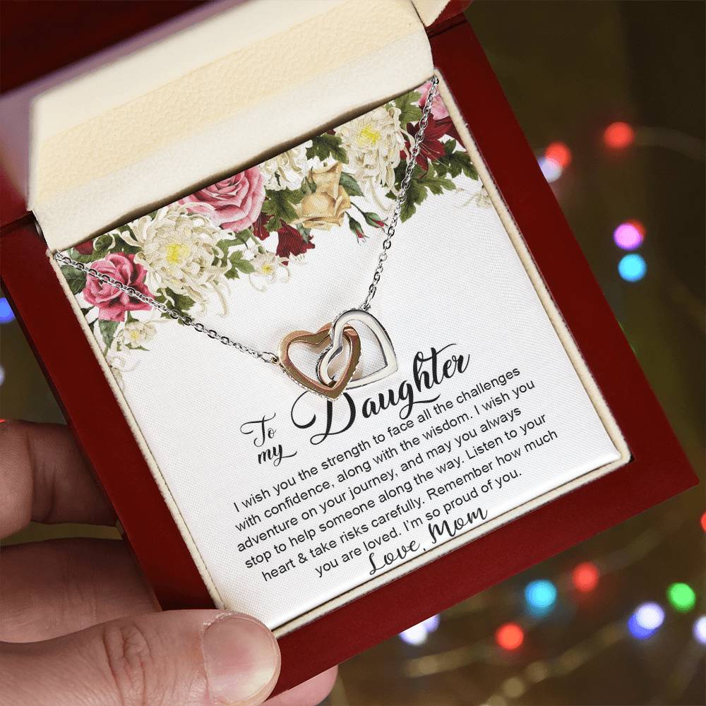 To My Daughter Necklace Gift Gift For Daughter From Mom Mother Daughter Interlocking Hearts Necklace Birthday Christmas Gift