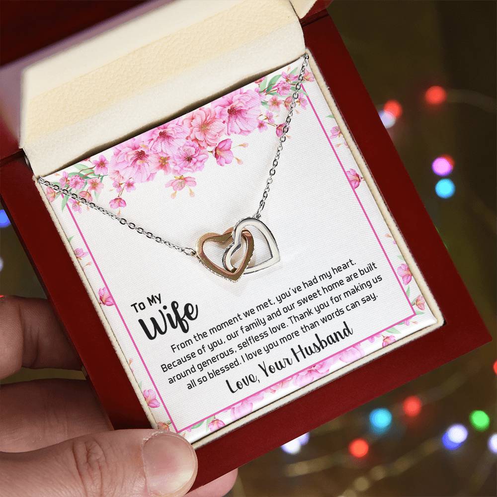 To My Wife - Interlocking Hearts Necklace