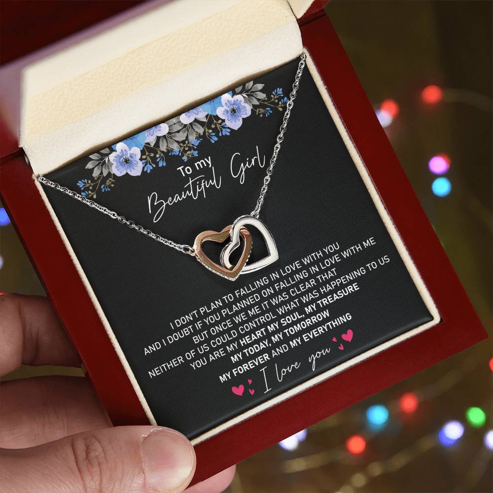 Perfect Valentines Necklace Gift For Girlfriend Wife Future Wife Interlocking Hearts Necklace
