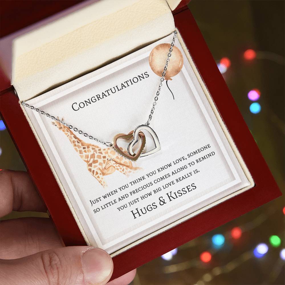 Congratulations Interlocking Hearts Necklace
