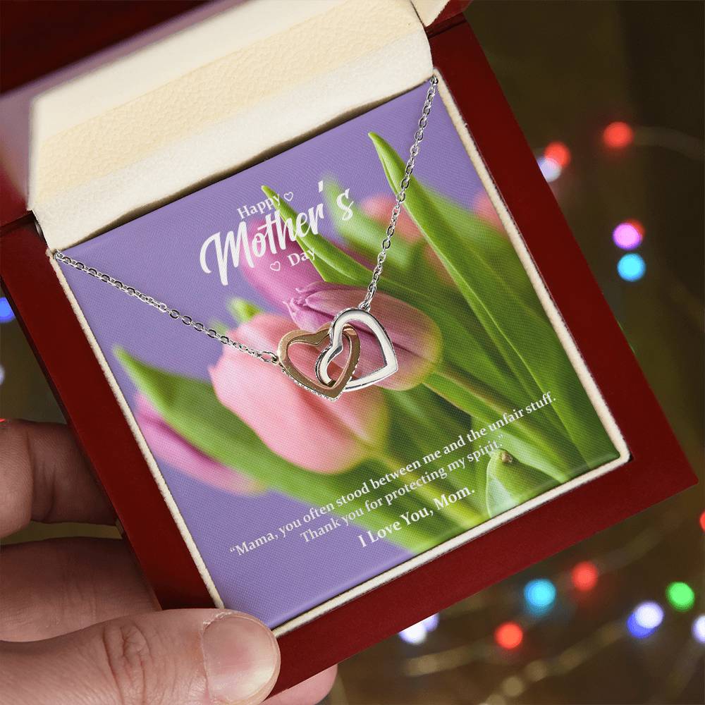 Thank You For Protecting My Spirit. Interlocking Hearts Necklace