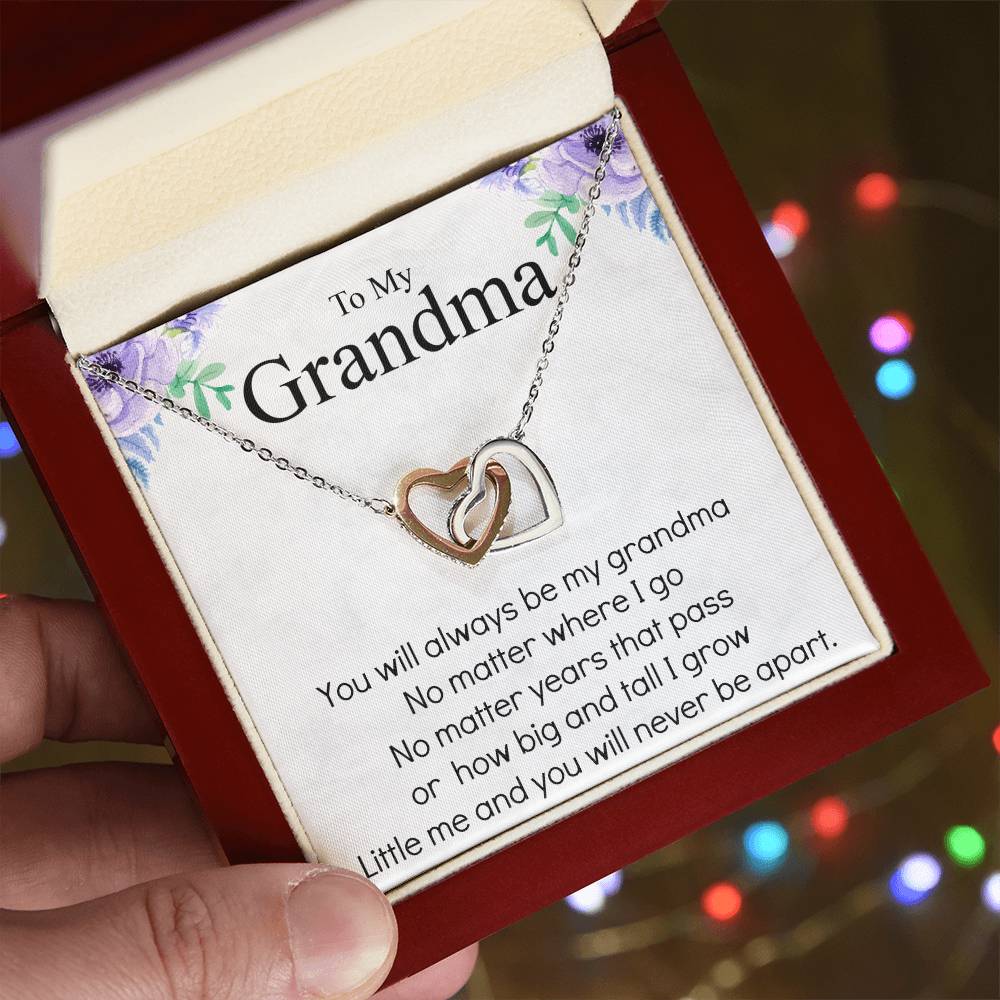 Grandma Necklace Gifts For Grandma From Granddaughter Or Grandson Mothers Day Gift Ideas For Grandma From Grandkids Best Grandma Ever Interlocking Hearts Necklace